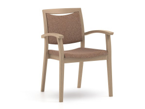 Штабелируемый тканевый стул с подлокотниками