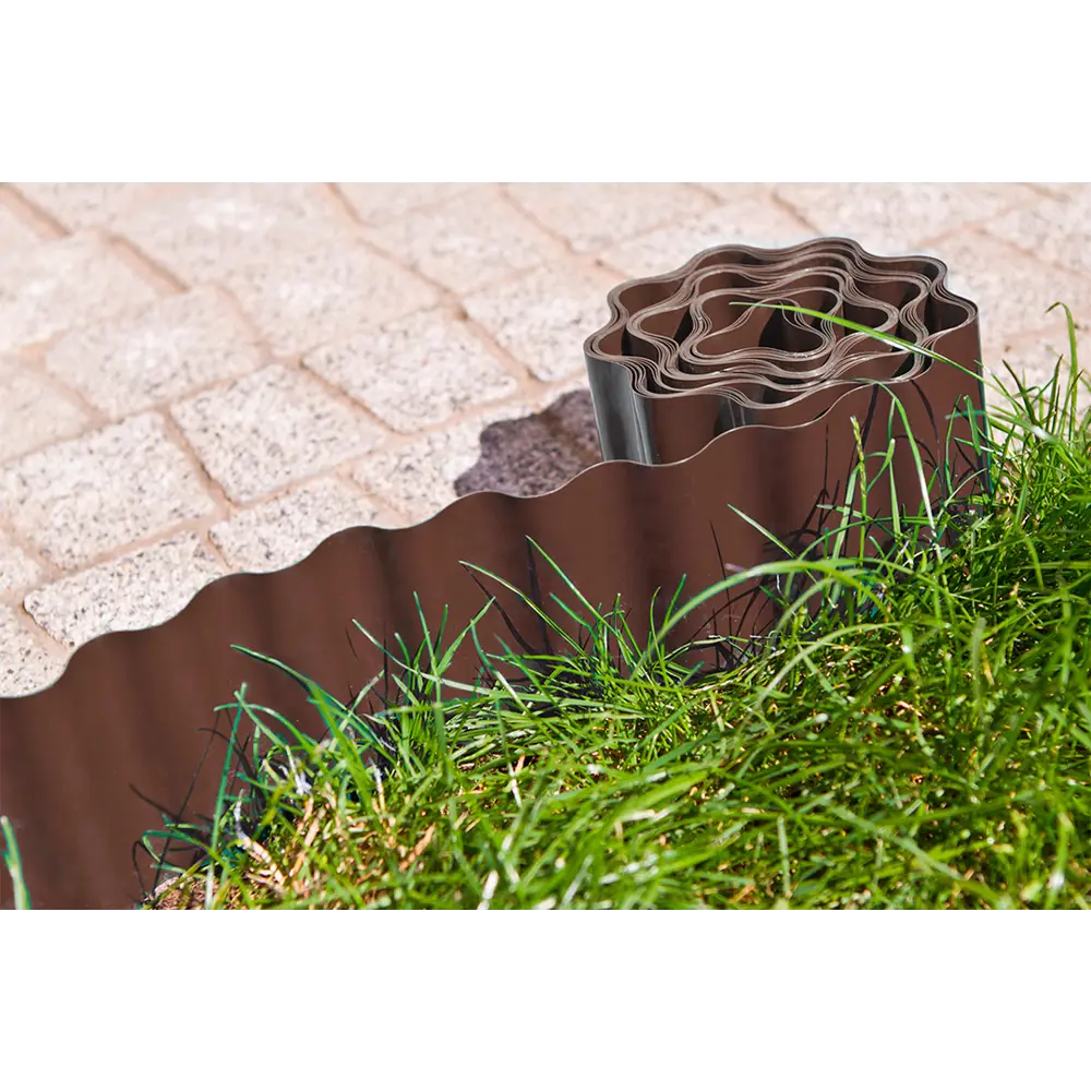 Лента бордюрная Verto 10см х 9м пластик коричневый STLM-2192119 - Вид №1