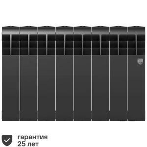 Радиатор секционный Royal Thermo Biliner 350/87 8 секций боковое подключение биметалл черный 82758183 STLM-2163535