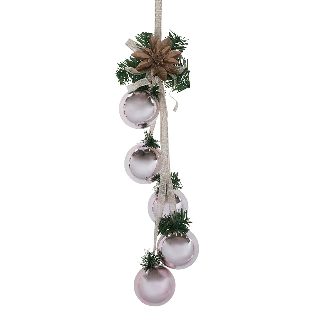 87033407 Декоративное украшение Связка новогодних шаров 6x6x47 см STLM-0950970 Santreyd 