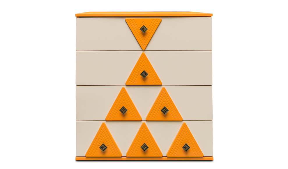 Комод детский с 4 ящиками и декором "Апачи" МАНДАРИН АПАЧИ 178631 Оранжевый Santreyd  - Вид №1