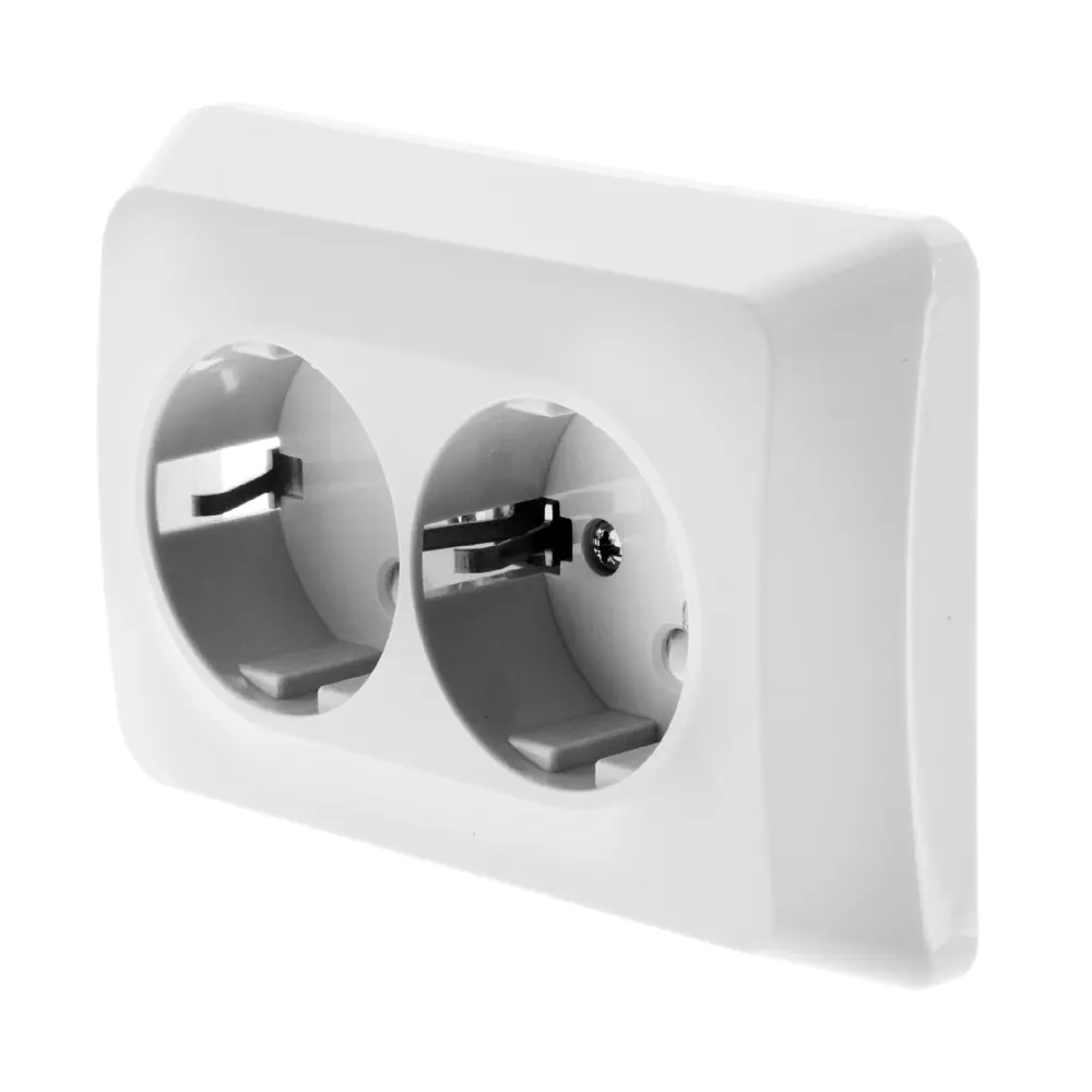 Двойная розетка SYSTEME ELECTRIC Этюд с защитными шторками 18036554 STLM-0009305 - Вид №1