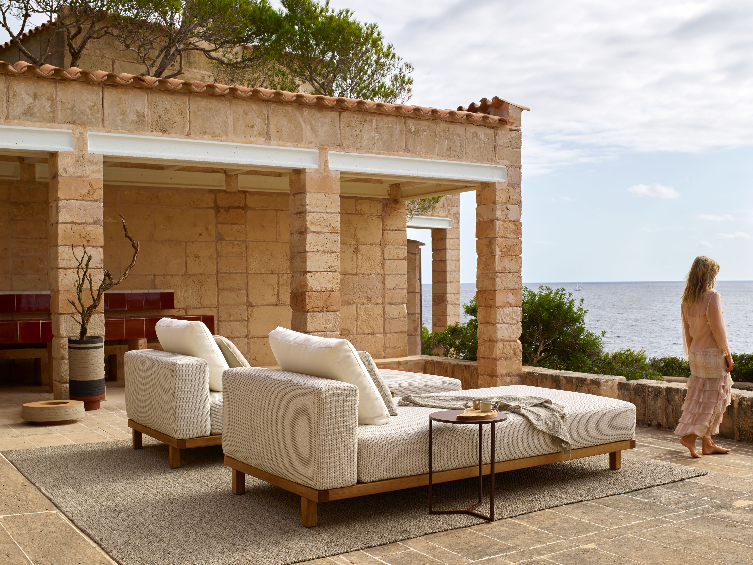 Секционный садовый диван с водоотталкивающими подушками TRIBÙ Vis à vis ARCH-00106248 - Вид №6