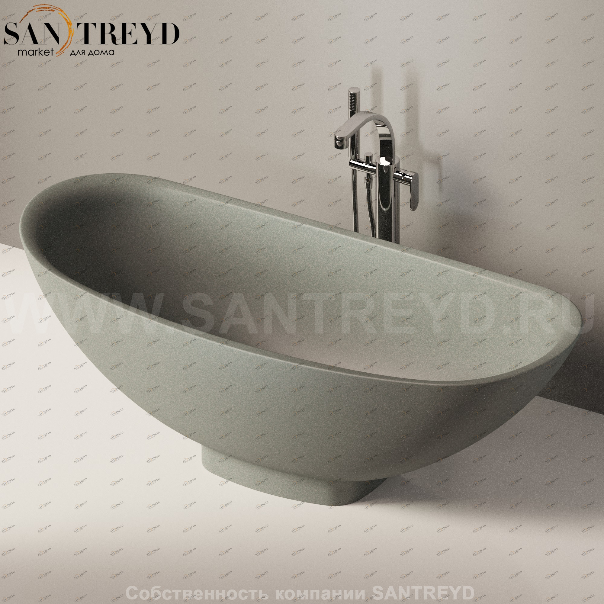 Flaminia IO e SI Ванна свободностоящая 165 см серая IOeSI70SM.7037 Ceramica Flaminia