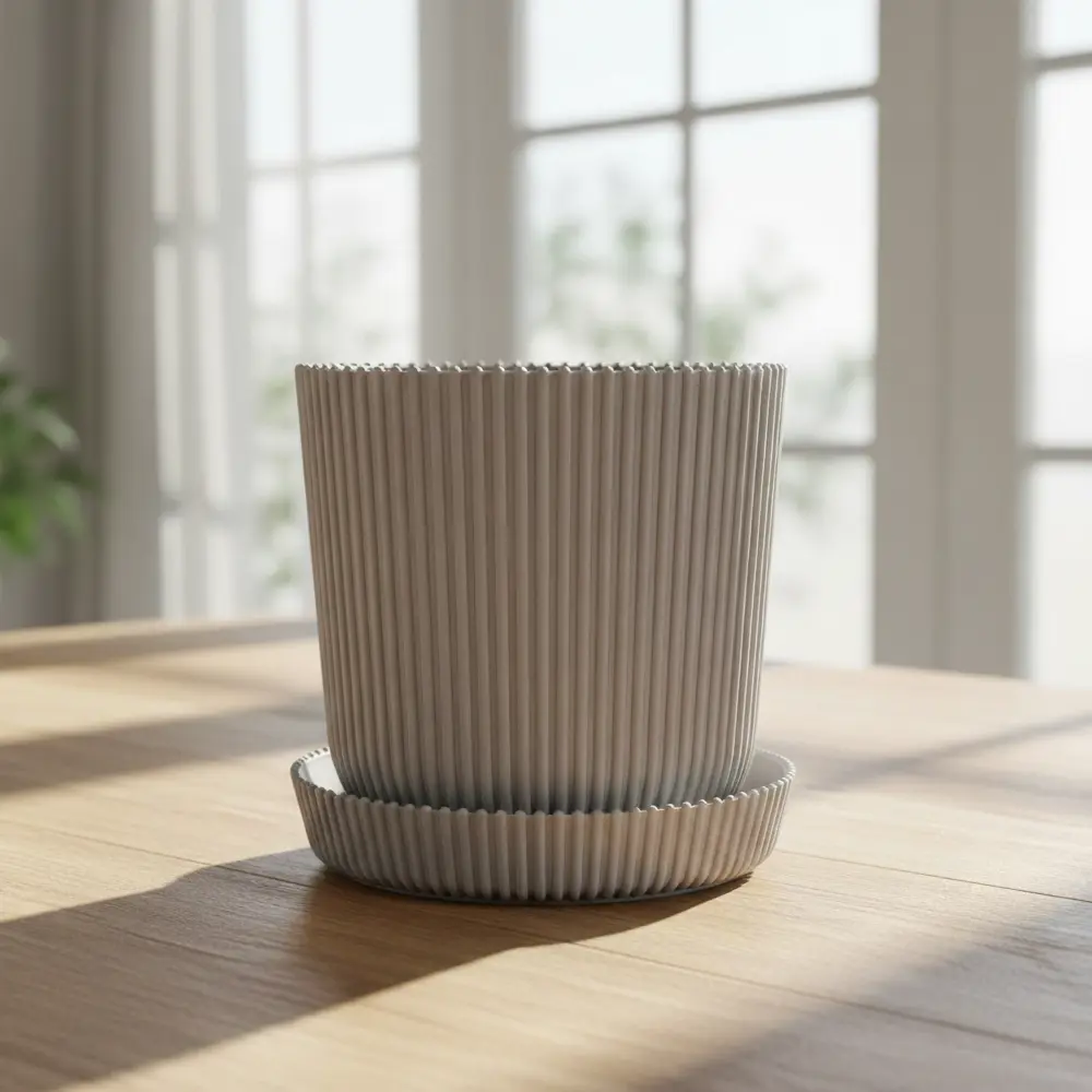 Горшок для цветов Тek.А.Тek 16x16x15.5 см v2.4 л пластик латте ТЕК.А.ТЕК Le Gaufre STLM-2095481