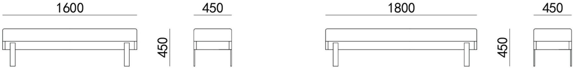 HC28 Cosmo Мягкая скамья из ткани Emma No185 - Вид №1