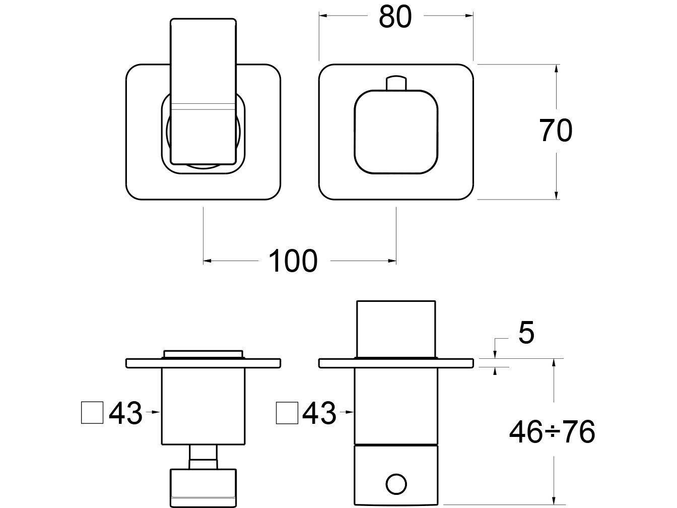 Термостатический смеситель для душа с 2 отверстиями и переключателем GUGLIELMI RUBINETTERIE Centanni ARCH-00116920 - Вид №2
