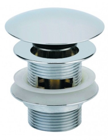 122100 000 00  Слив для умывальника или умывальника с переливом, латунный клапан digiclic, h. 58 мм, хром Valentin Хром  - Вид №1