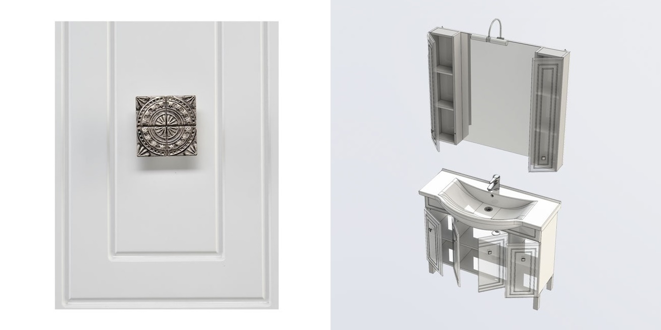 Комплект мебели Aquanet Стайл 105 белый (4 дверцы) 00181586 - Вид №3