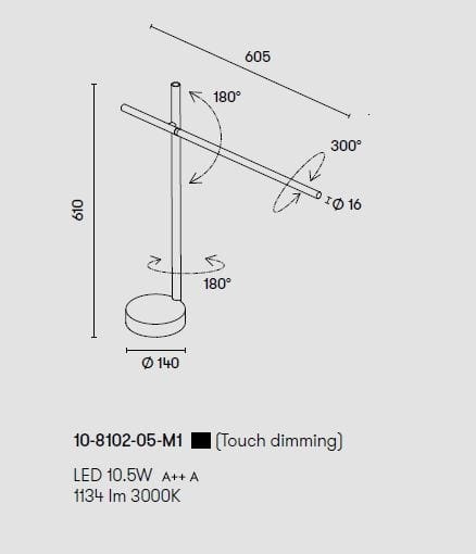 Металлическая светодиодная настольная лампа LedsC4 Tubs ARCH-00077073 - Вид №6