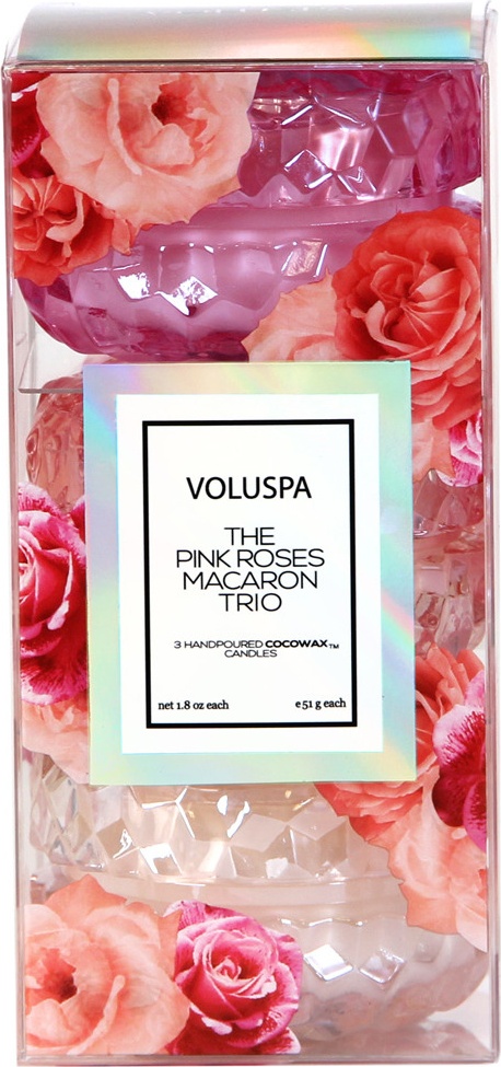10664240 VOLUSPA Подарочный набор ароматических свечей Voluspa "Розы", 3шт 