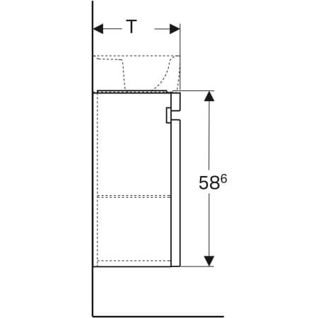 869051000 Шкафчик для раковины Geberit Renova Plan, с одной дверью Geberit  - Вид №4