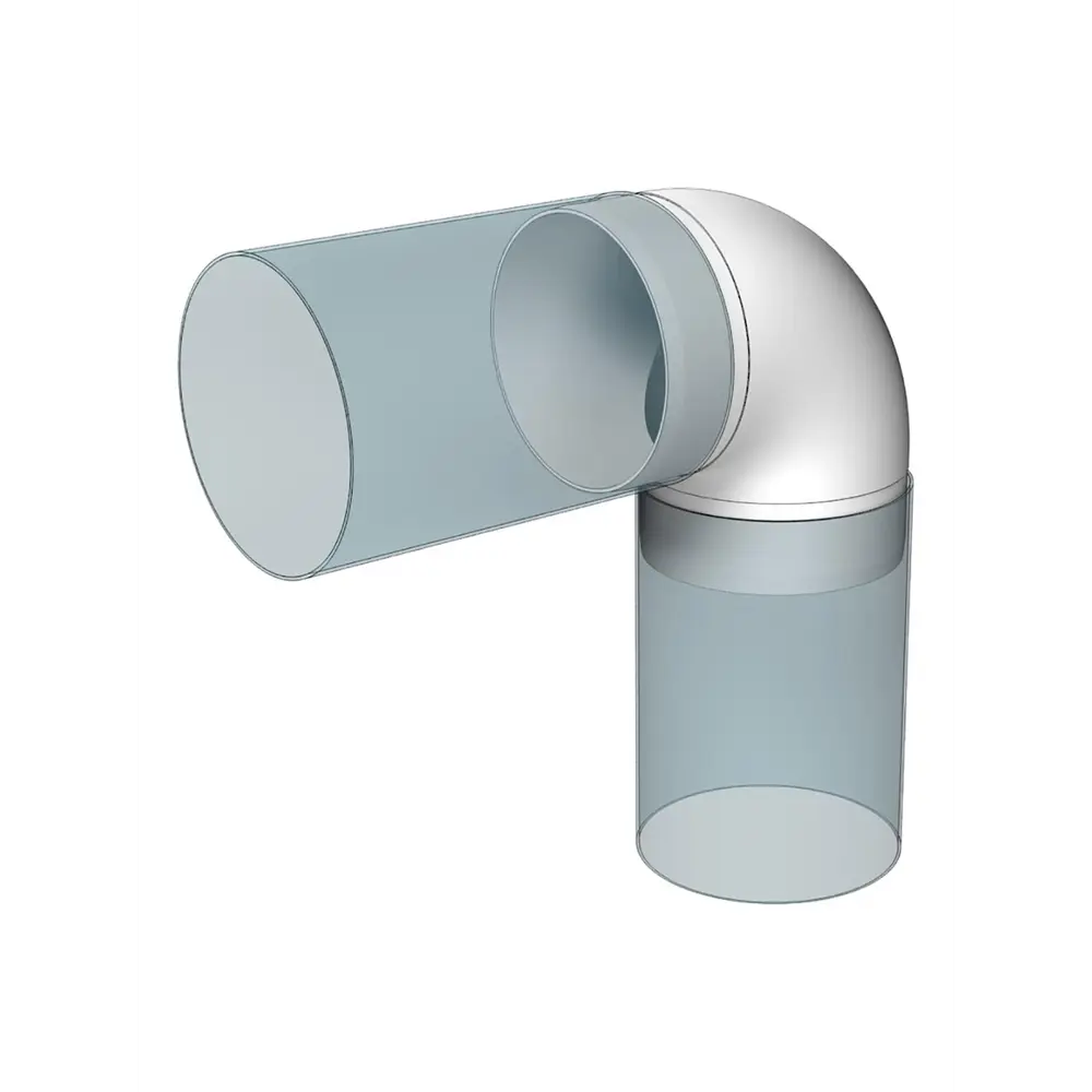 Колено круглое Fonet D125 мм 90 градусов пластик STLM-2005133 - Вид №4