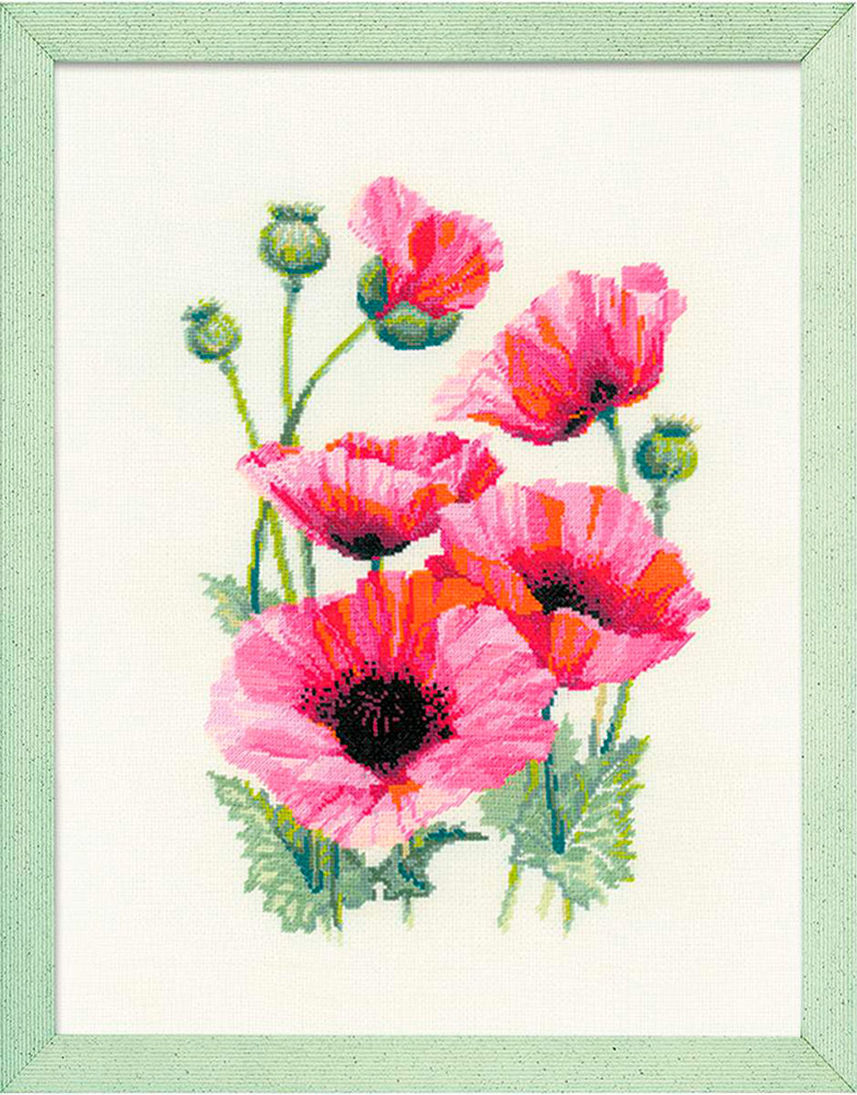 1775 Набор для вышивания Розовые маки 25 х 33 см RIOLIS Сотвори Сама 