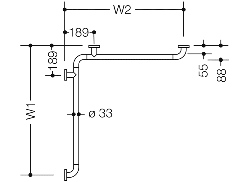 801.35B1S Поручни для душа и ванны, специальные длины HEWI Edition matt | Polyamid  - Вид №1
