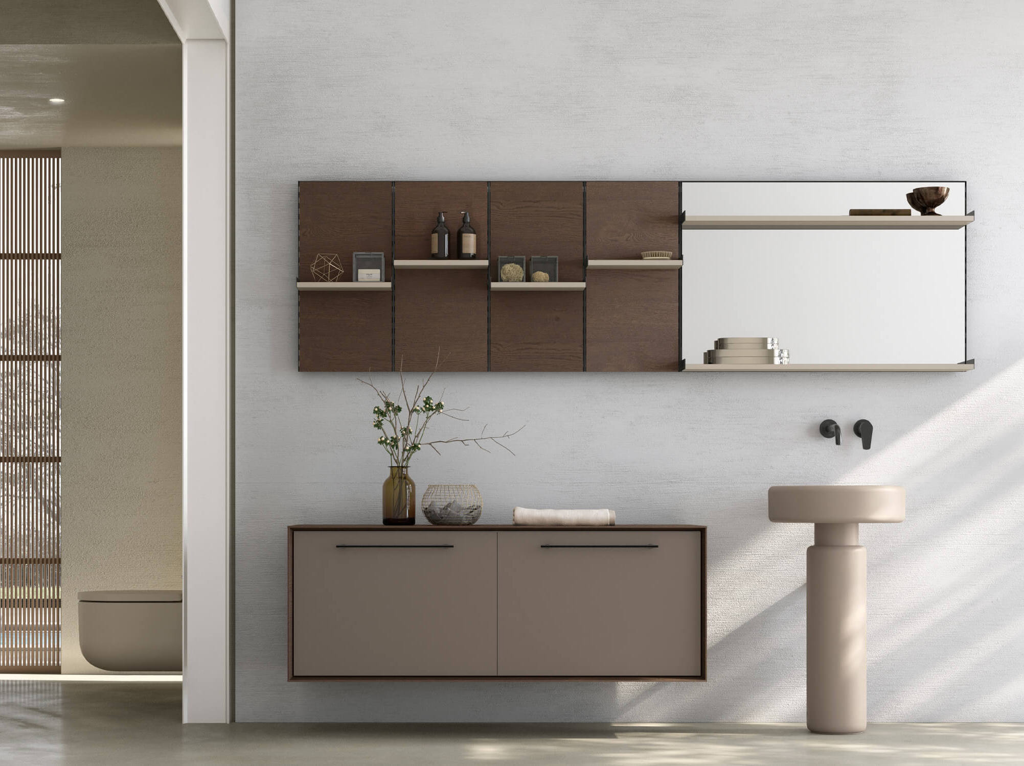 Подвесной туалетный столик с зеркалом Gruppo Geromin Люкс ARCH-00059064