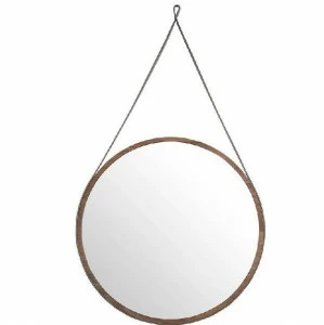 Зеркало на ремне круглое деревянное орех диаметр 75 см от Angel Cerda ANGEL CERDA ДИЗАЙНЕРСКИЕ 241941 Коричневый