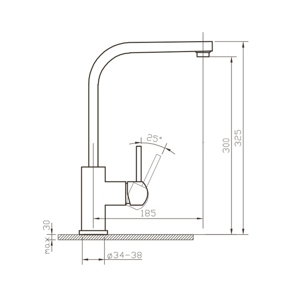 35-03L Sigma  Смеситель для кухни  ARGO kran 3503lsigma - Вид №1