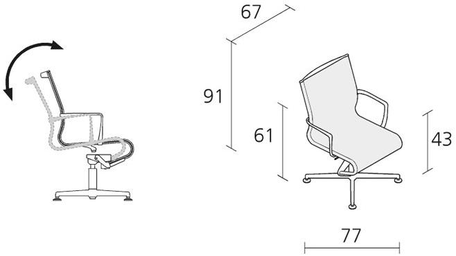 Alias Кресло офисное поворотное с 4-мя спицами и подлокотниками Frame 52 / frame 52 soft sun-id-1394042 - Вид №5
