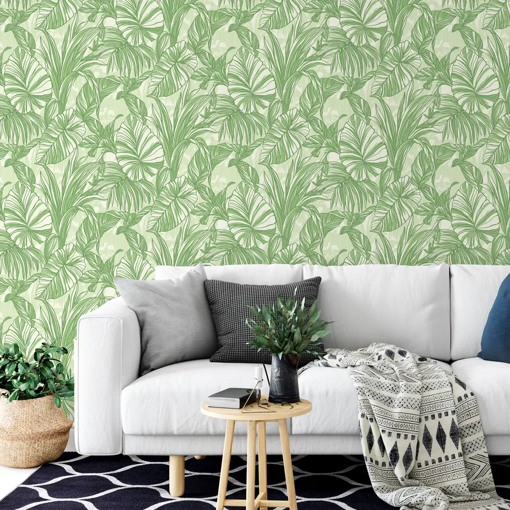 Обои флизелиновые Аспект Тропики зелёные 1.06 м 30197-17 АСПЕКТ РУ STLM-2186791 - Вид №2