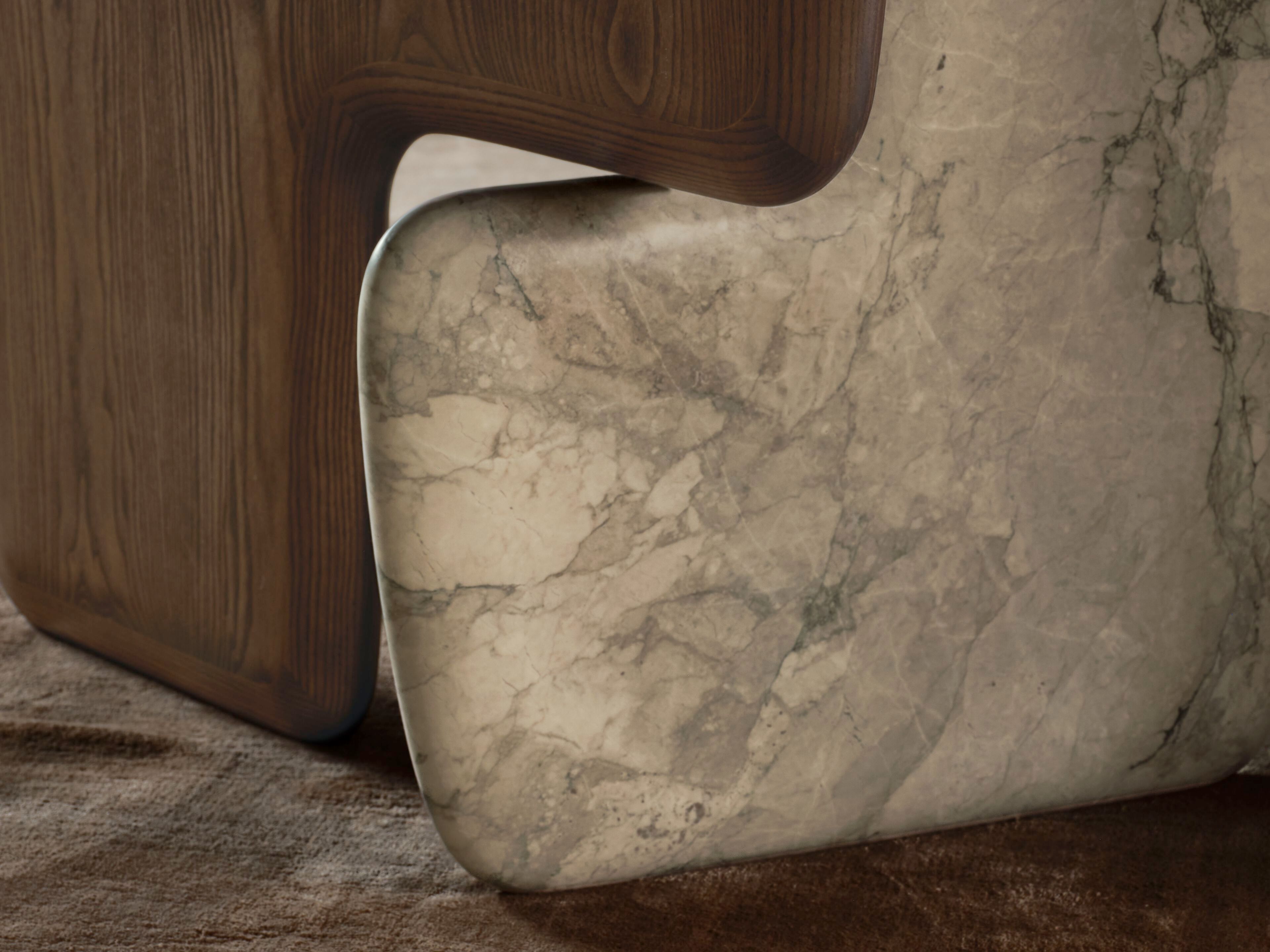 Деревянный и мраморный обеденный стол Naturedesign Главная ARCH-00110080 - Вид №2