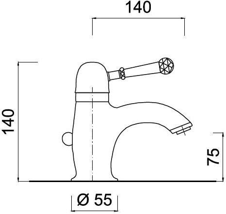 Rubinetteria Giulini Смеситель для умывальника, однорычажный Symphony 4305a - Вид №1