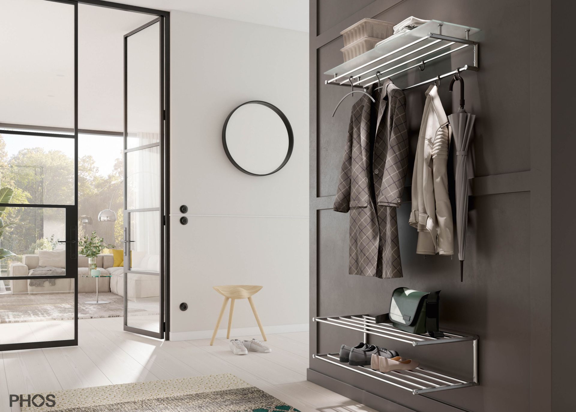 SR600-2W Полка для обуви настенная, 1 поле, 2 уровня, ширина 60 см PHOS  - Вид №3