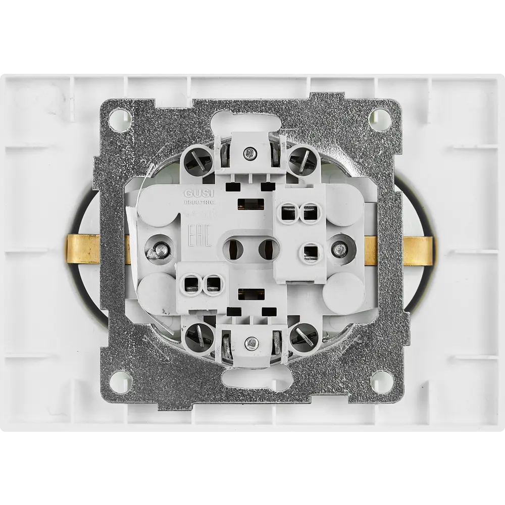 Розетка двойная встраиваемая Gusi Electric с заземлением со шторкой цвет жемчуг Ugra STLM-2000924 - Вид №3