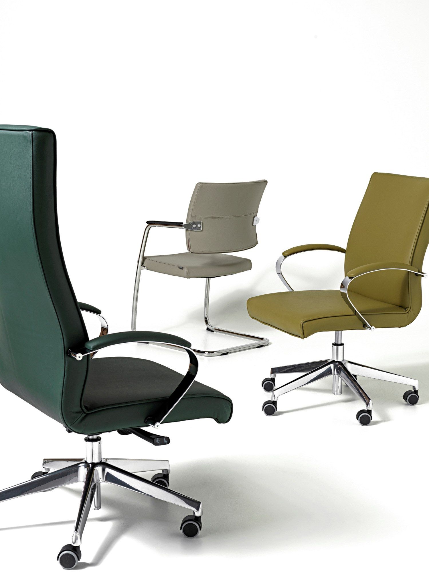 Кожаный консольный стул с подлокотниками для залов ожидания Diemme ARCH-00052114 - Вид №3