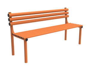 Скамейка из листового металла со спинкой