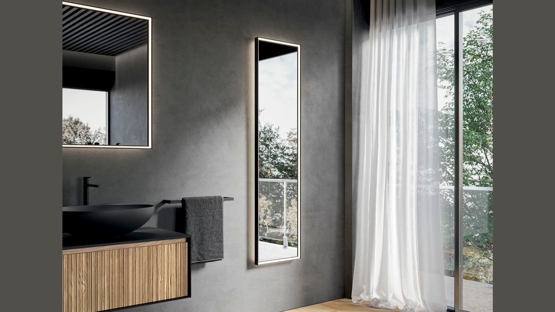 Зеркало со встроенным освещением для ванной комнаты INDA® PIRANO + ARCH-00100076 - Вид №8