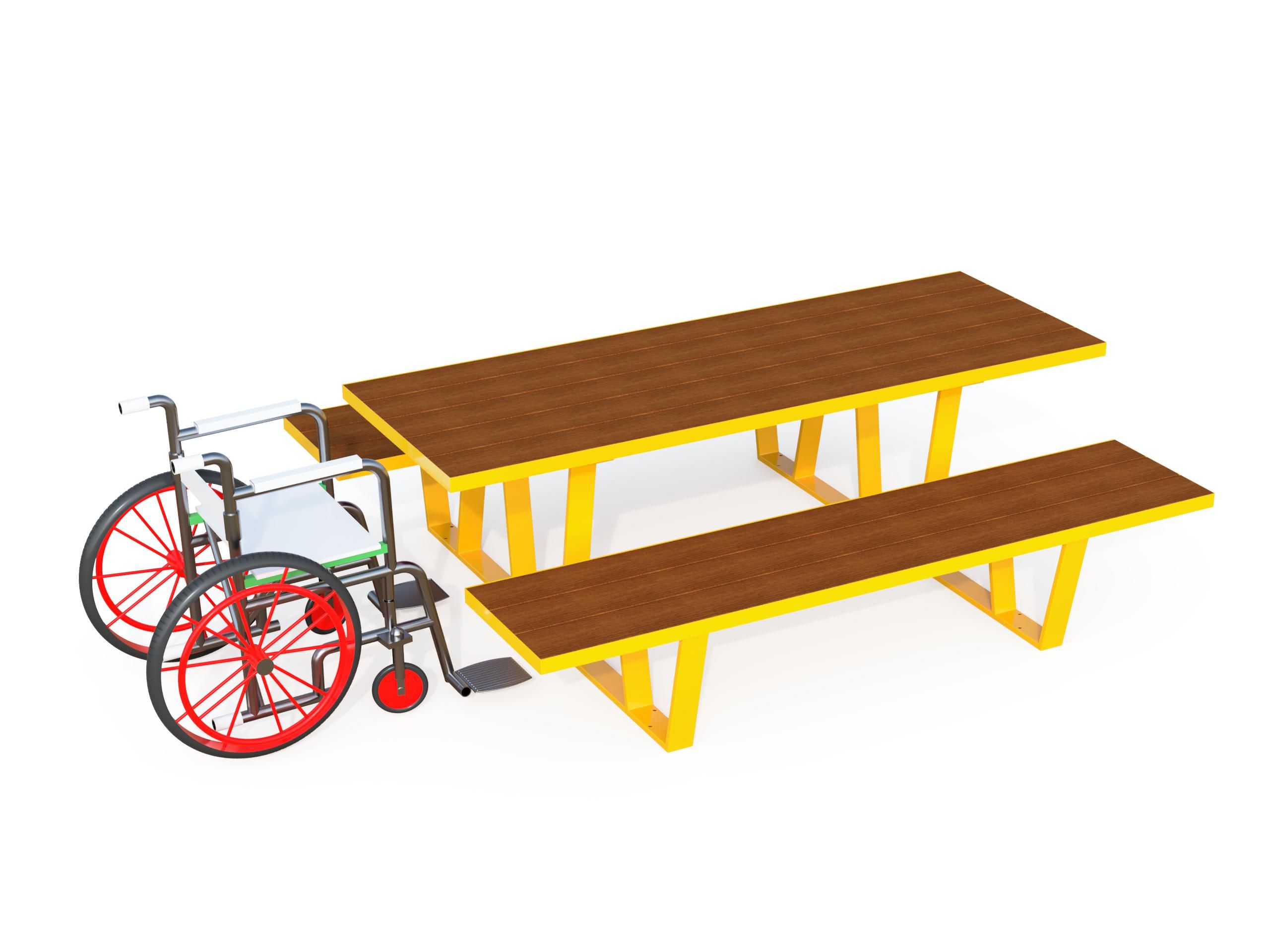 Прямоугольный стол для пикника WPC со встроенными скамейками Studio Città VOLT ARCH-00023585 - Вид №1