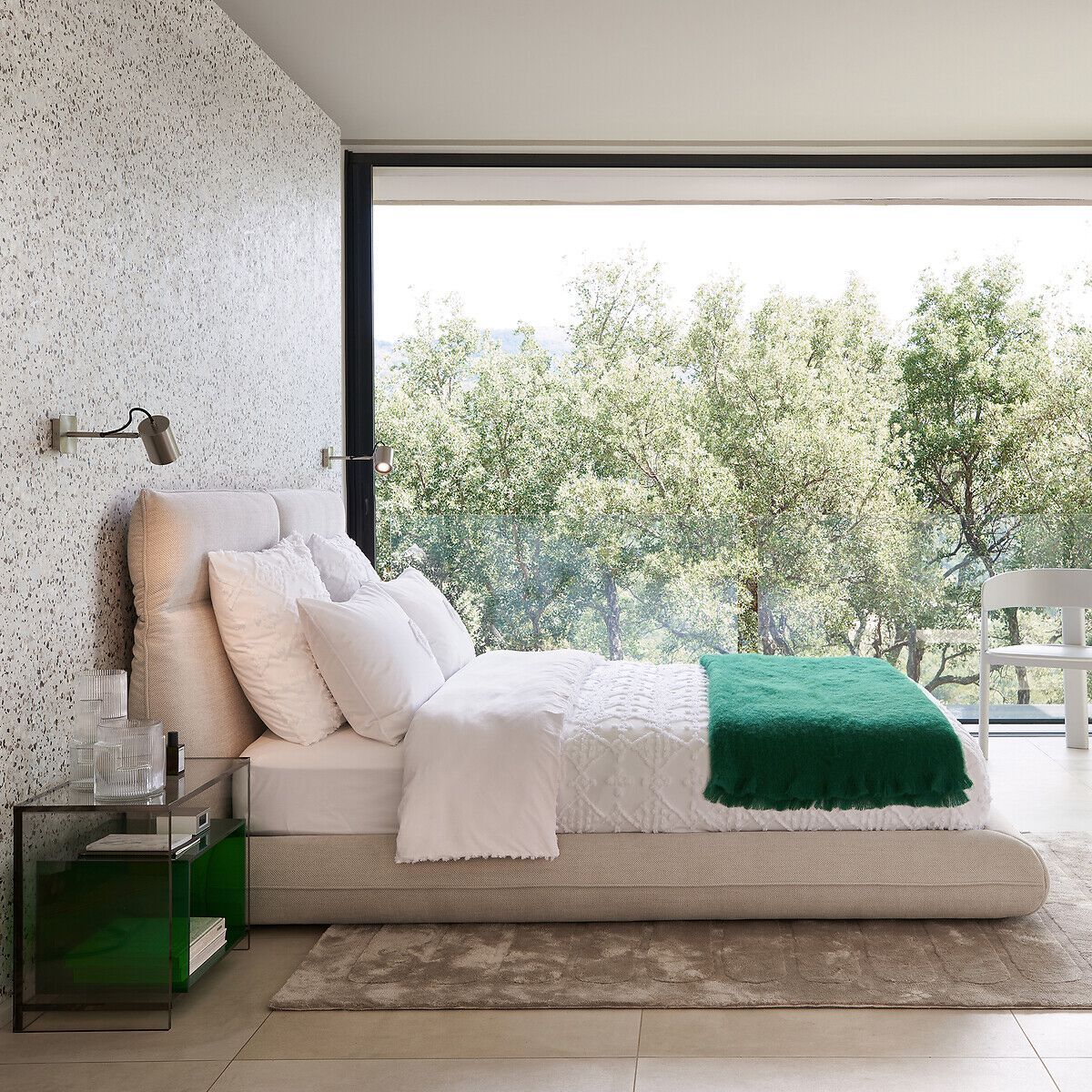 Двуспальная мягкая кровать из ткани с регулируемым изголовьем AMPM PAOL ARCH-00026430 - Вид №4