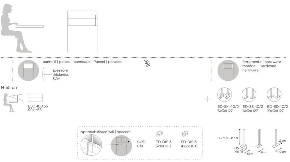 Slalom Звукопоглощающая перегородка из полиэфирного волокна Ecorange sun-id-1420879 - Вид №3