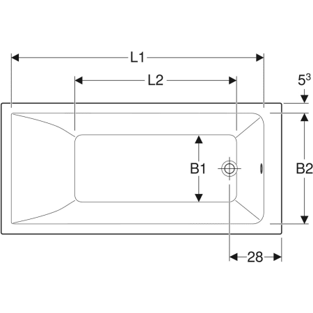 554.304.01.1 Прямоугольная ванна Geberit Renova Plan Geberit  - Вид №2