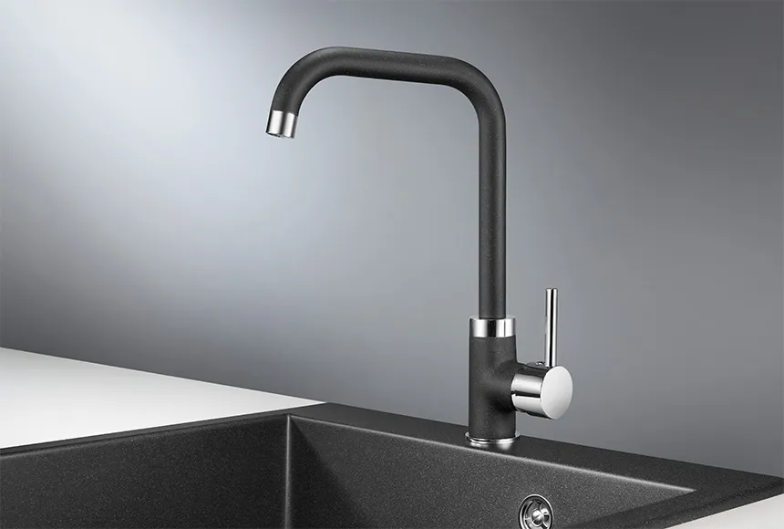 0041, ЧЁРНЫЙ, СМЕСИТЕЛЬ КУХОННЫЙ GRANULA 41-ST61