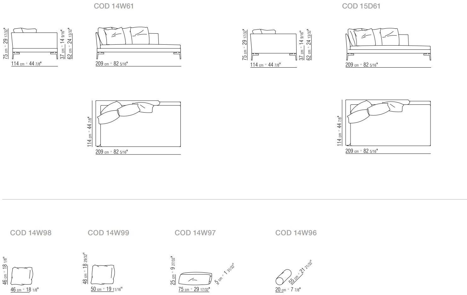 Flexform Дормез со съемным чехлом из ткани Feel good sun-id-1401918 - Вид №2