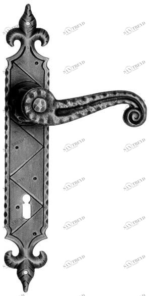Galbusera Ручка из кованого железа на пластине Chamonix 900 