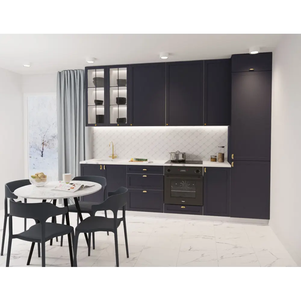 Фасад для кухонного ящика DELINIA ID Ньюпорт 39.7×38.1 см, МДФ, цвет индиго 89340580 STLM-1563777 - Вид №1
