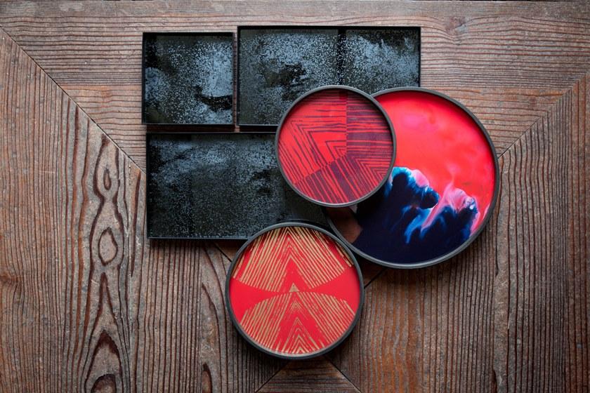 Ethnicraft Квадратный стеклянный поднос, декорированный вручную Classic sun-id-1460377 - Вид №1