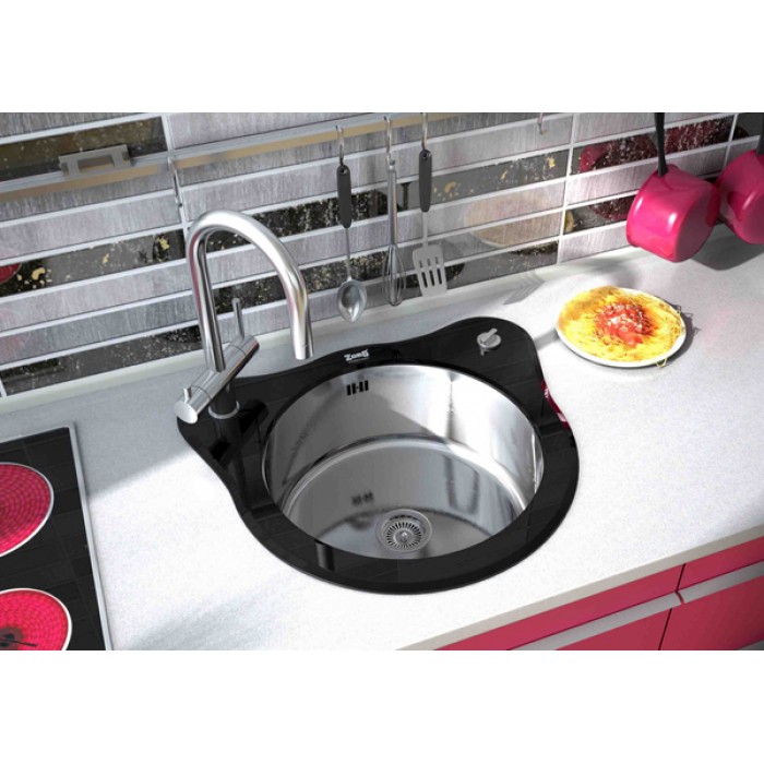Zorg GL 510 Black Мойка кухонная круглая Zorg  - Вид №2