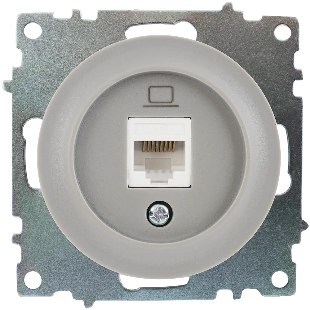 Розетка компьютерная встраиваемая Onekey Florence RJ45 UTP cat 5 цвет серый ONEKEYELECTRO STLM-2113480