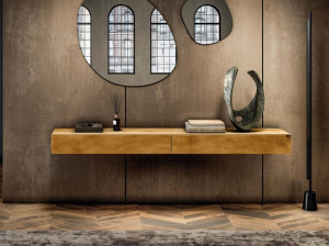 Прямоугольная стеклянная консоль с ящиками