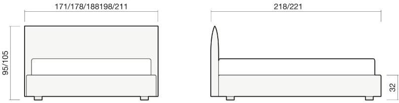 Chaarme Letti Двуспальная кровать со съемным чехлом из ткани sun-id-1477823 - Вид №4