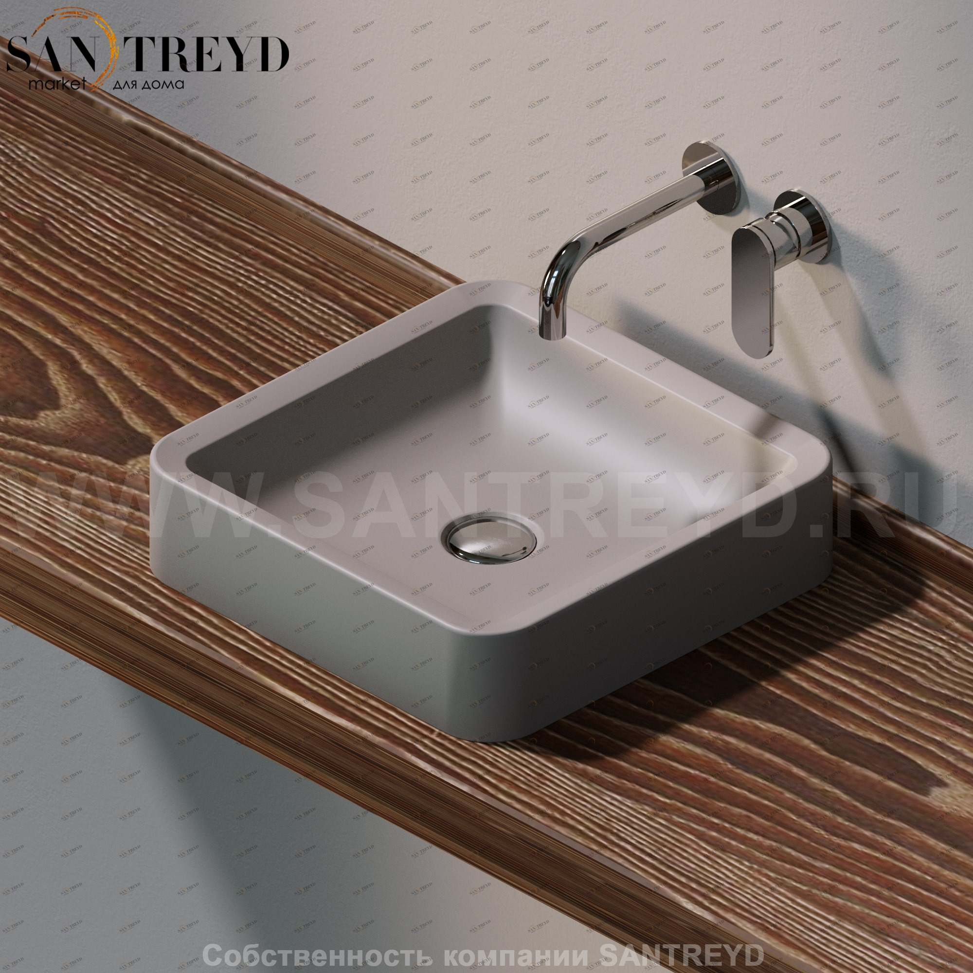 NL40A1019 Накладная раковина под столешницу  квадратная Ceramica Flaminia Nile