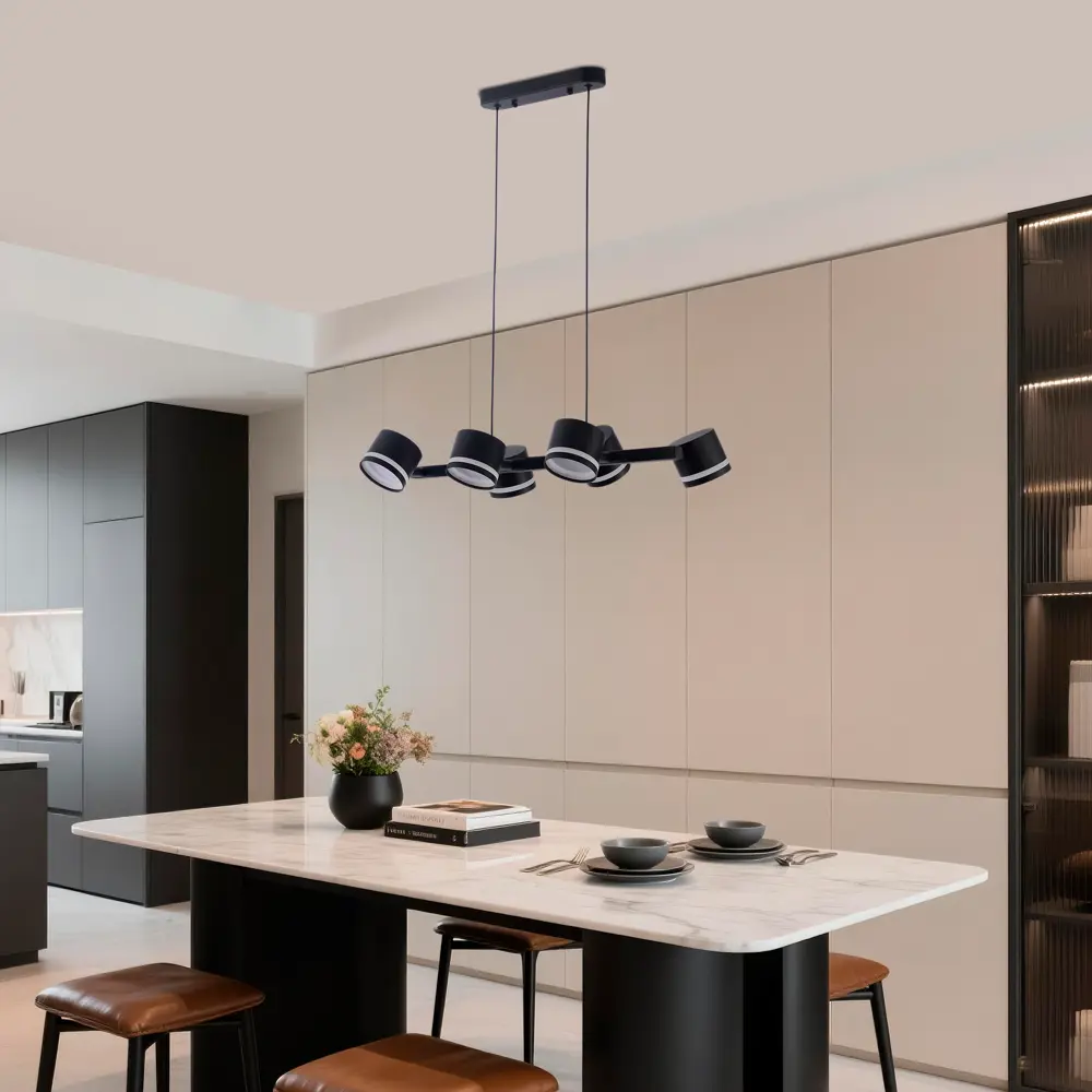 Люстра подвесная Talco 6 ламп 15 м² цвет черный SCHAFFNER STLM-2147297 - Вид №9