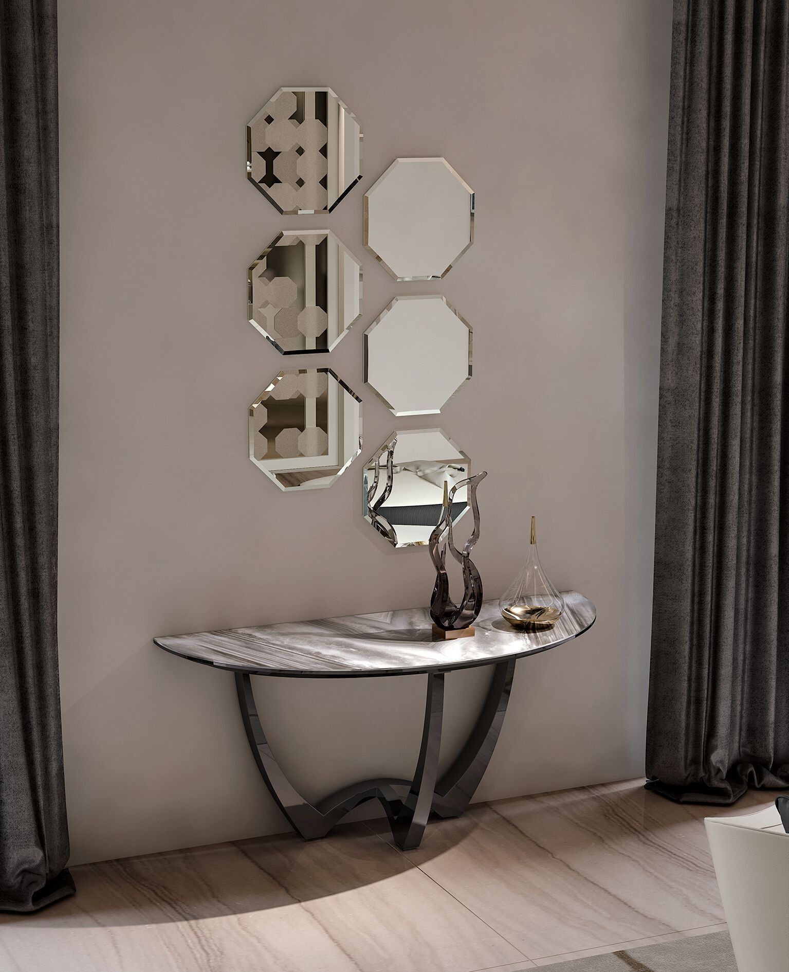 Шестигранное настенное зеркало Bizzotto Italia Atmosphera ARCH-00132520 - Вид №2