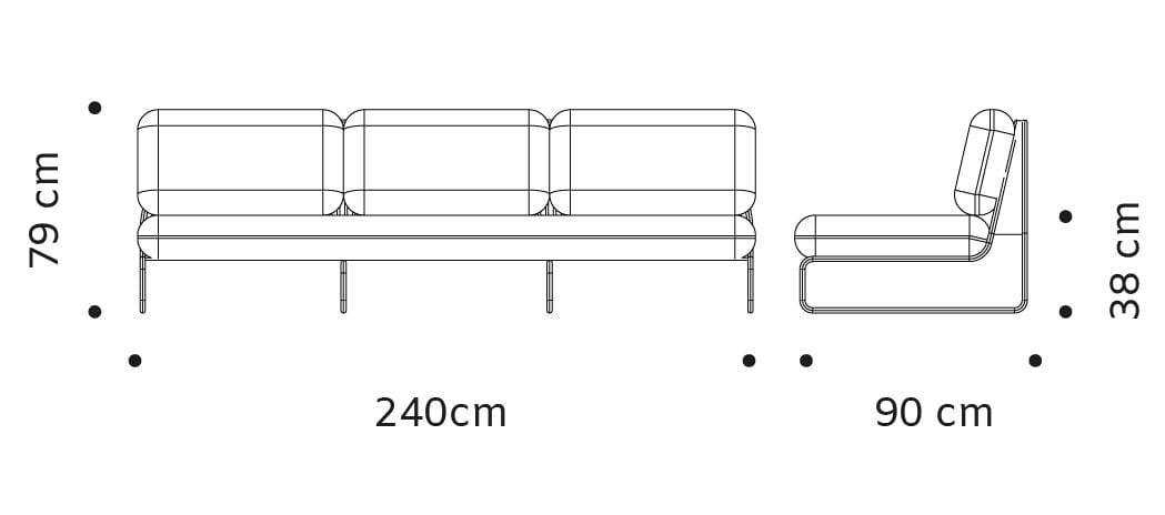 3-местный тканевый секционный садовый диван Mambo Unlimited Ideas Ривьера ARCH-00038987 - Вид №5