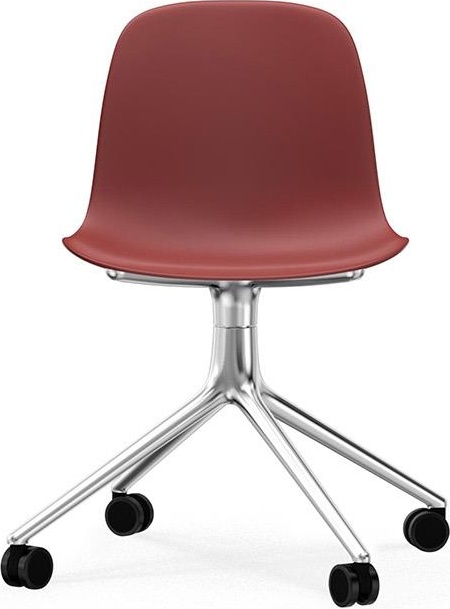 605004 Chair Swivel 4W Алюминий / Красный Normann Copenhagen Form - Вид №1