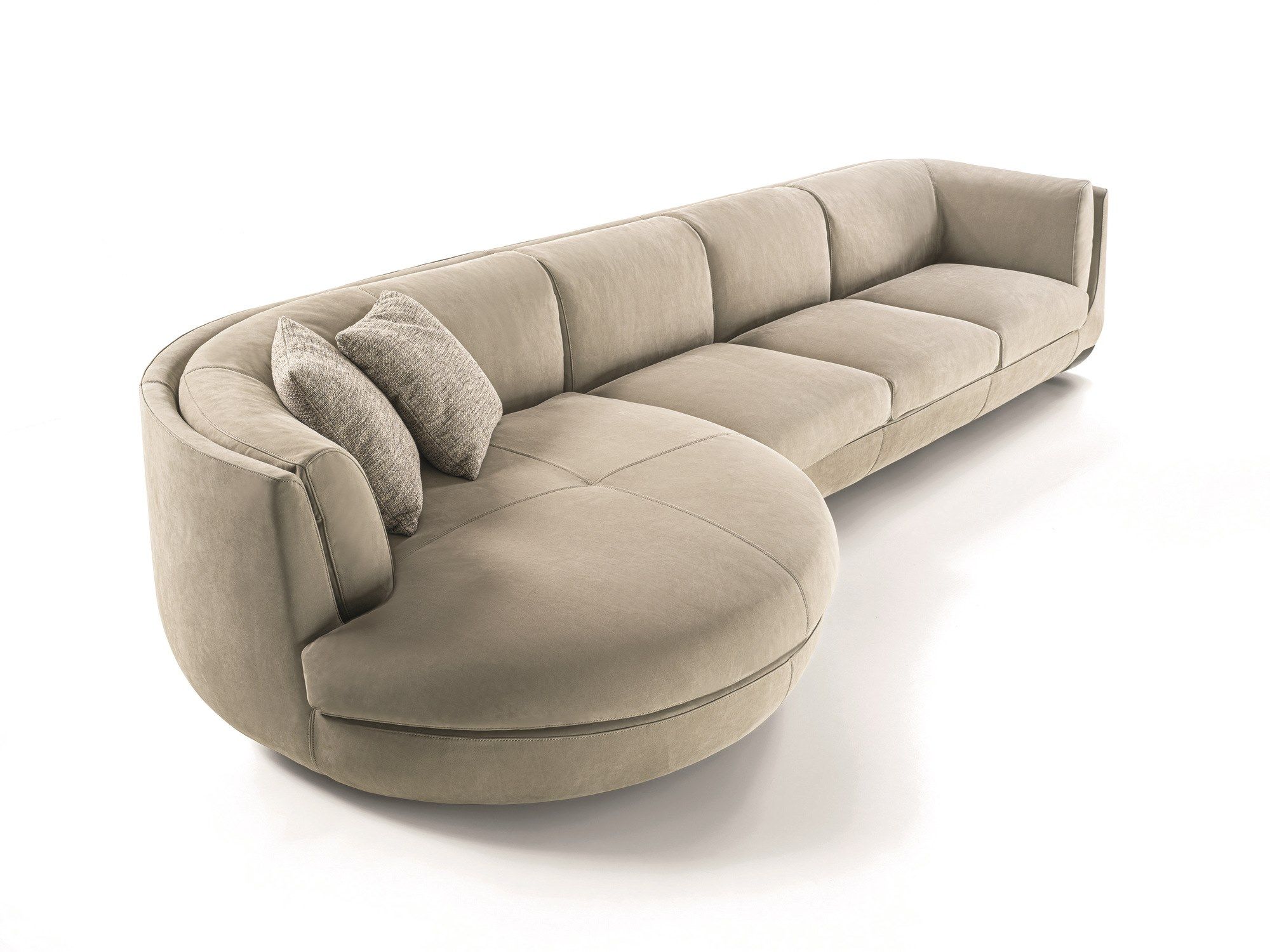 Кожаный и тканевый диван с шезлонгом Longhi Loveluxe 2021-Rhythm'21 collection ARCH-00102477 - Вид №1